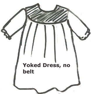 Antique doll dress yoked style